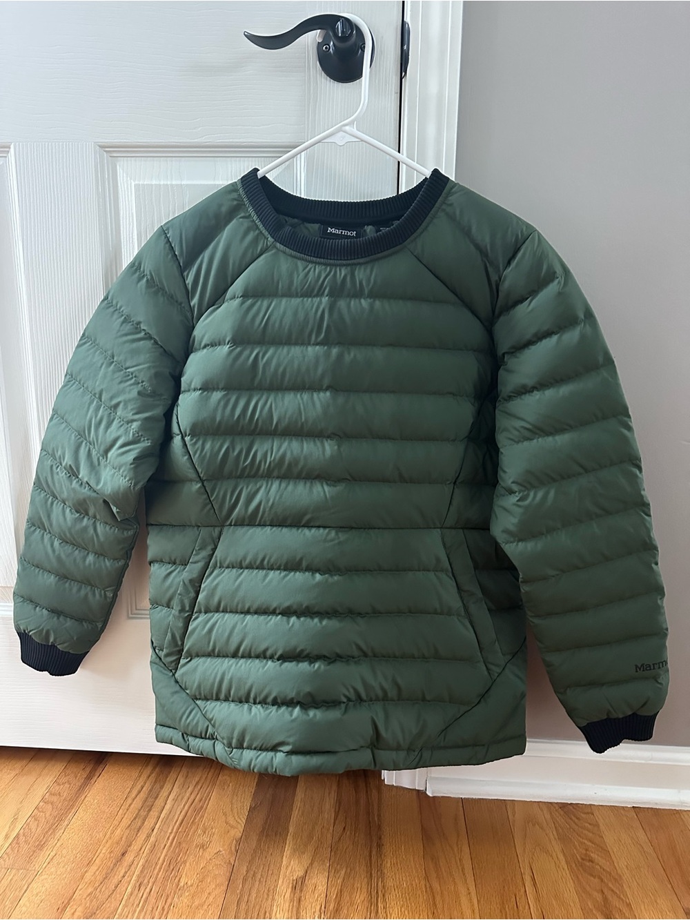 Marmot Olive Green Quilted Pullover Puffer Jacket